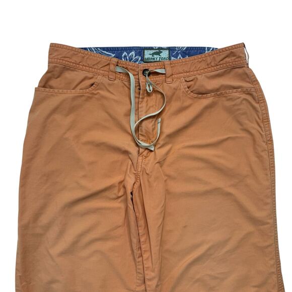 HORNY TOAD Creamsicle Orange Wide Leg Crop Cotton Blend Pants Size 6 Womens - Picture 3 of 8